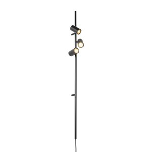 Smart Wandlamp zwart met voetschakelaar 3-lichts incl. 3 Wifi GU10 50mm - Jeana Luxe