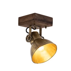 Inteligentný stropný reflektor bronzový s drevom 18 cm vrátane WiFi A60 - Mangoes