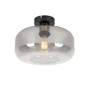 Smart plafondlamp zwart met smoke glas incl. Wifi A60 - Bizle