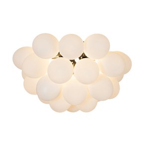 Smart plafondlamp zwart met opaal glas 6-lichts incl. 6 Wifi G9 - Uvas