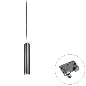 Dizajnové závesné svietidlo čierne vrátane adaptéru na lištu 3-fázové - 3-fázové Tuba Small