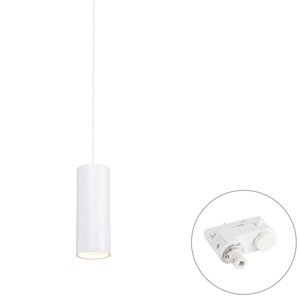 Design hanglamp wit incl. rail adapter 3-fase - 3-Phase Tubo