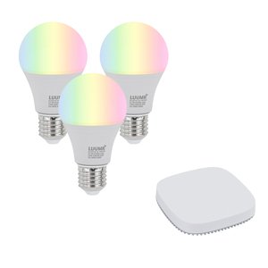 Set van 3 smart E27 dimbare LED lamp A60 9W 806 lm 2700K-6500K incl. Zigbee Smart Hub