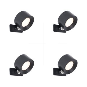Set van 4 moderne wand- plafondlampen zwart incl. LED oplaadbaar - Bright