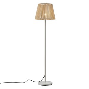 Vonkajšia stojaca lampa biela s béžovým lanovým tienidlom IP44 - Virginia Jayla
