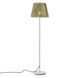 Vonkajšia stojaca lampa biela so zeleným lanovým tienidlom IP44 / IP54 - Virginia Jayla