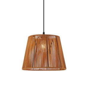 Vonkajšia závesná lampa čierna s oranžovým lanovým tienidlom IP44 - Cava Jayla